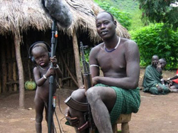 Shooting with Mursi