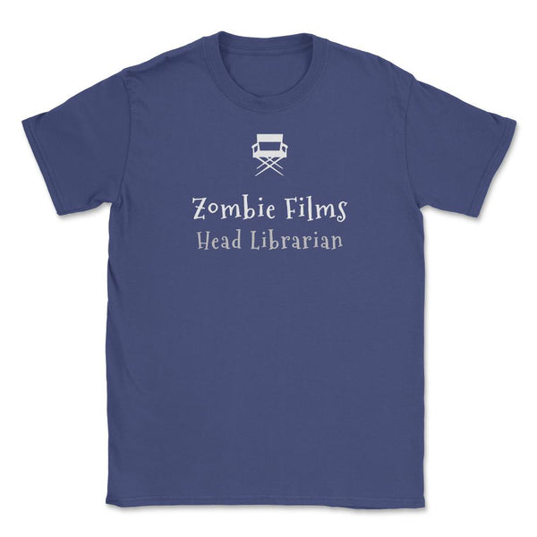 Zombie Films Head Librarian T-shirt Unisex T-Shirt - Purple