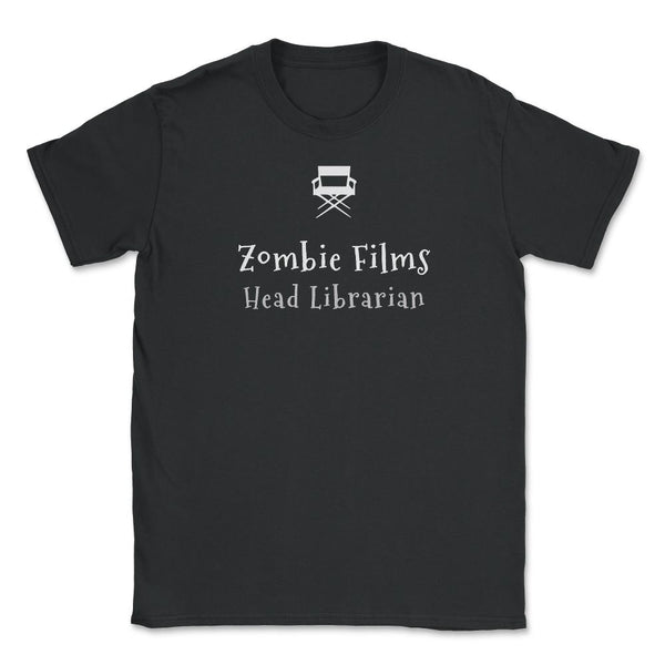 Zombie Films Head Librarian T-shirt Unisex T-Shirt - Black